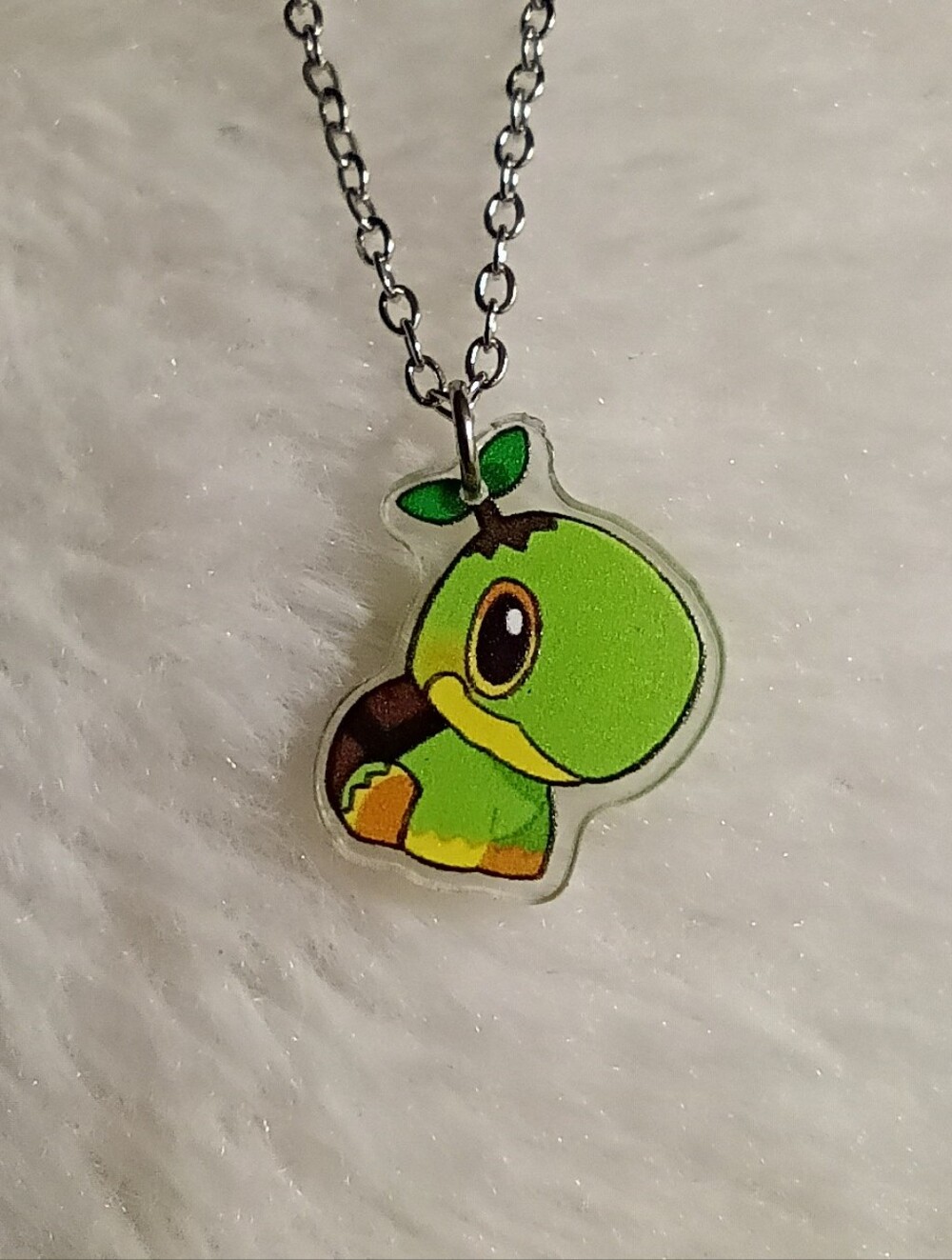Pokemon Turtwig Unisex Casual Stainless Steel Acrylic Charm Necklace